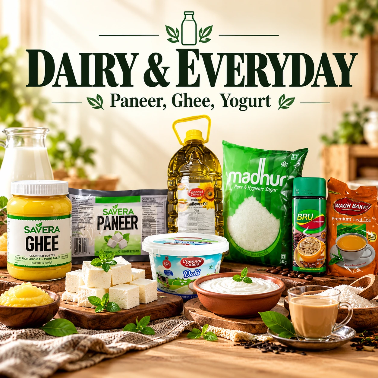 Paneer, ghee, yogurt and everyday groceries